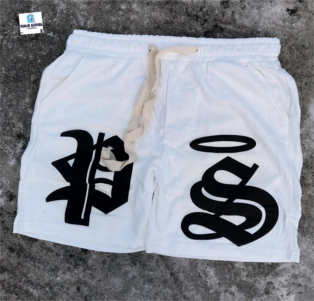 Shorts en coton à lettres stylisées