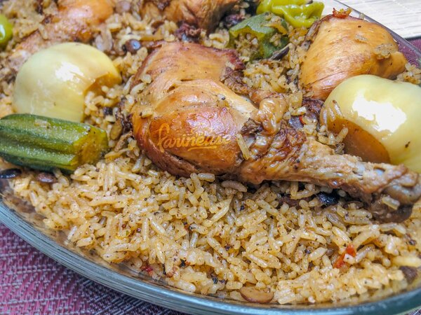 Riz soumara poulet fumé