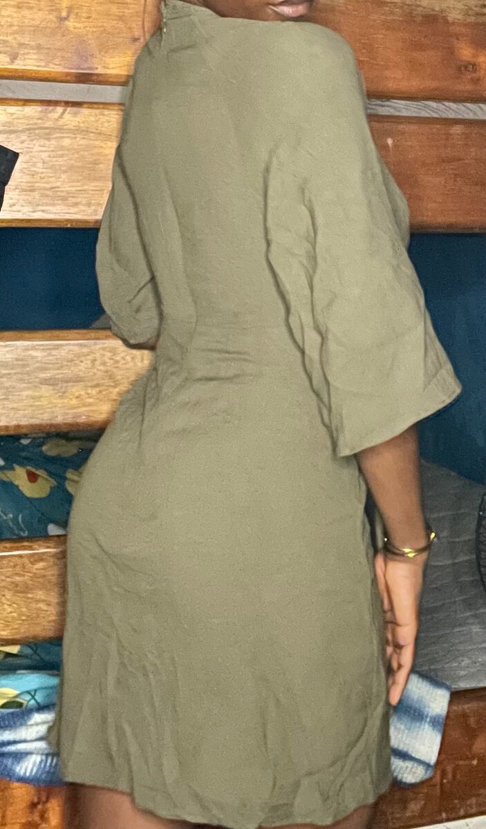 Robe verte manches 3/4