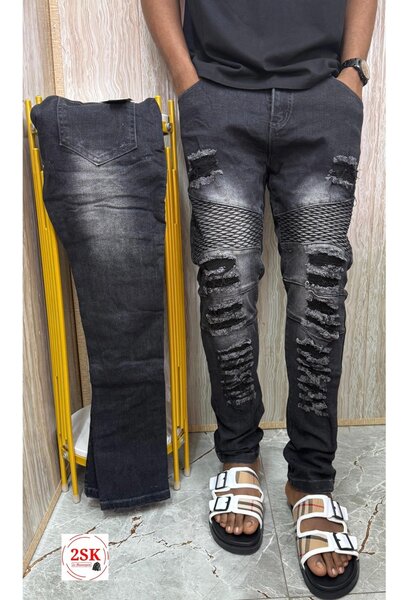 Jeans slim fit déchirés homme