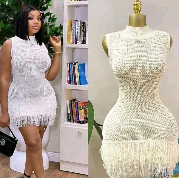 Robe en maille blanche élégante