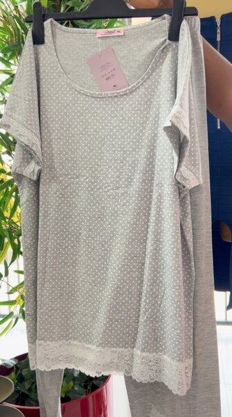 Cotton set grey top and trousers ✅Size: 16-18-20