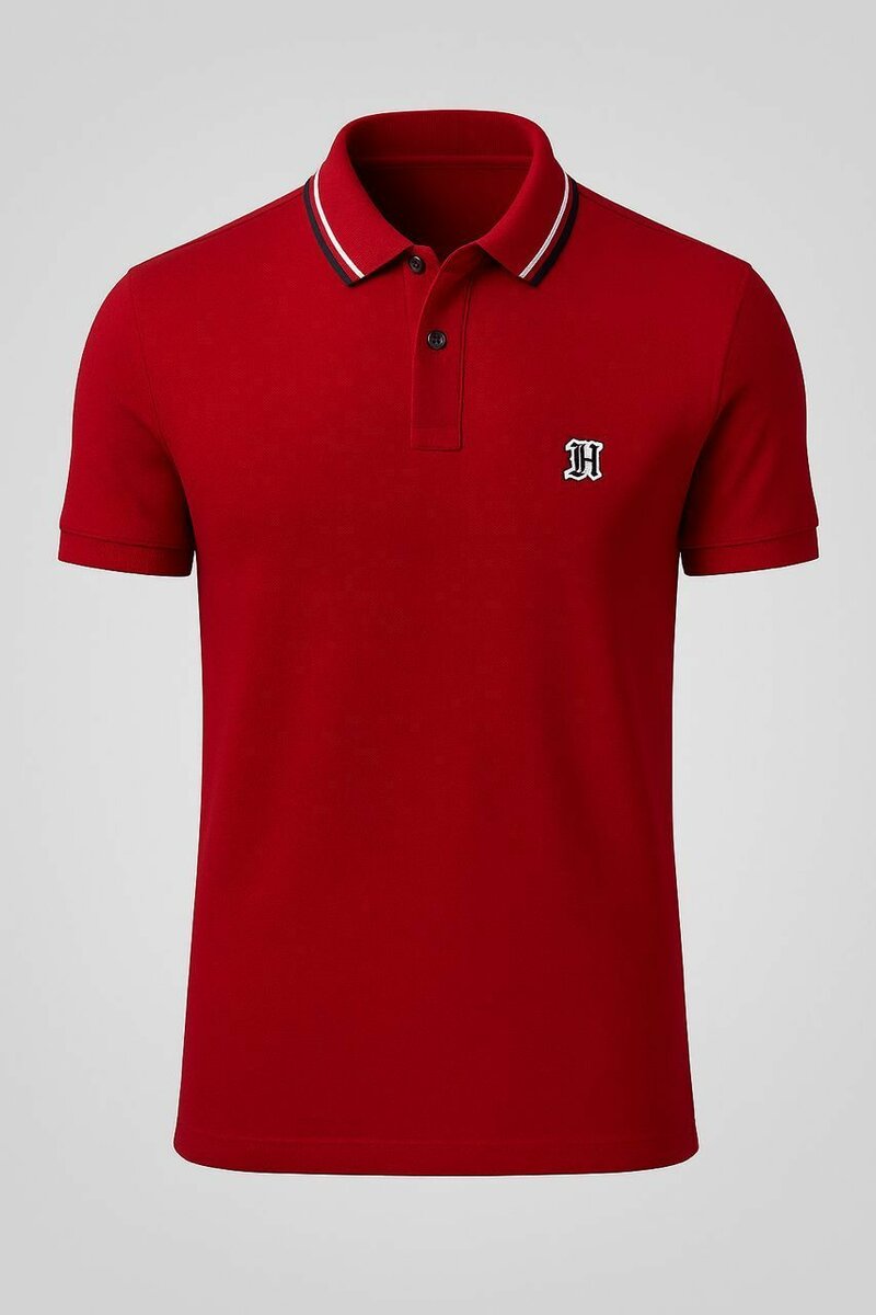 Polo rouge élégant homme