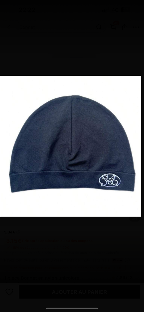 Bonnet Noir en Coton