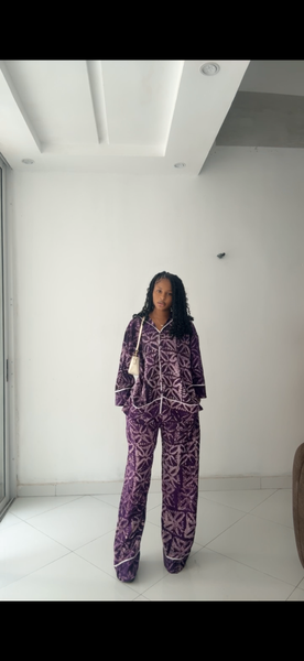 Pyjama en satin africain chic