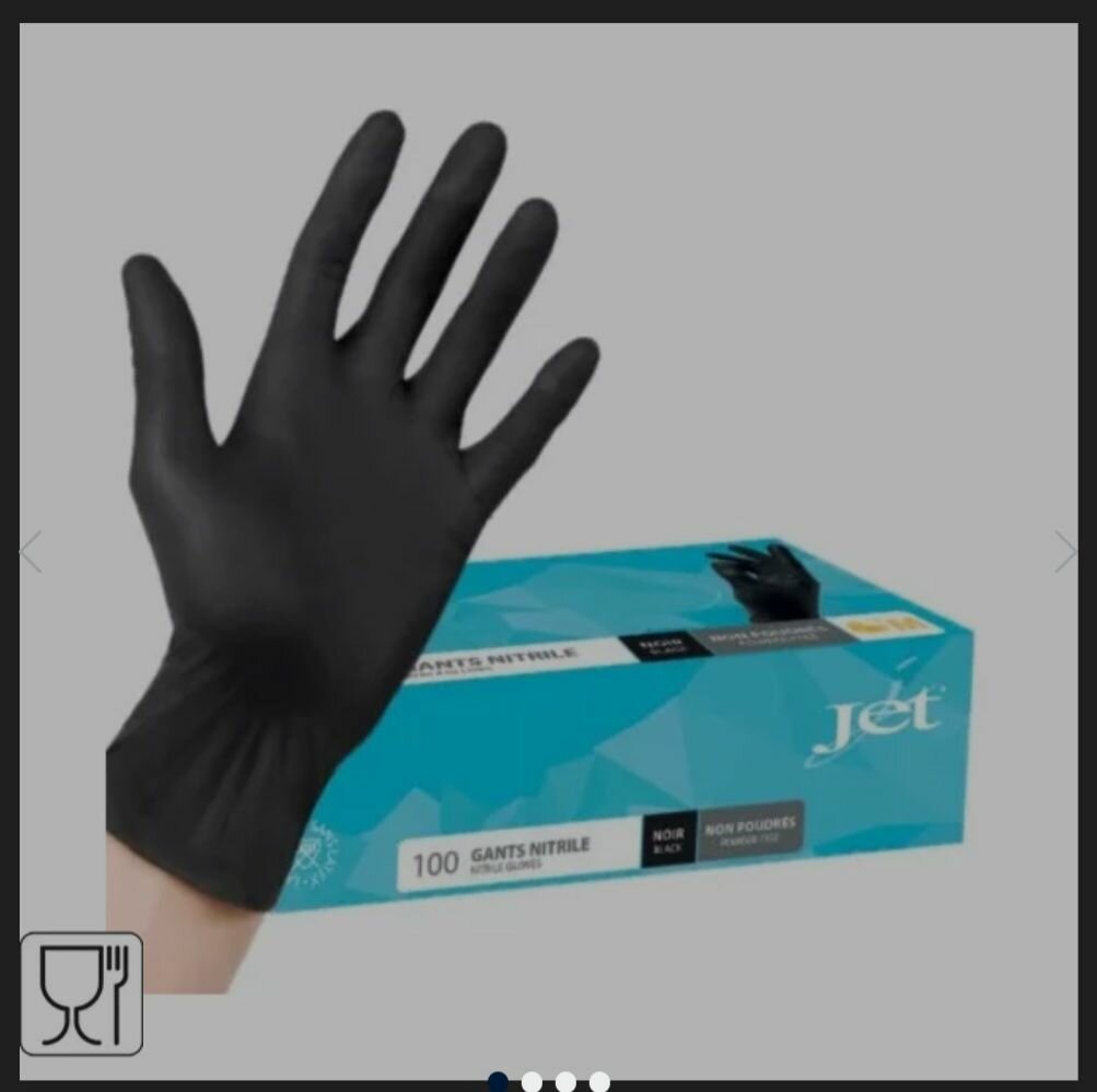Gants nitrile jetables noirs