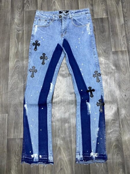 Jeans homme croix déchirés