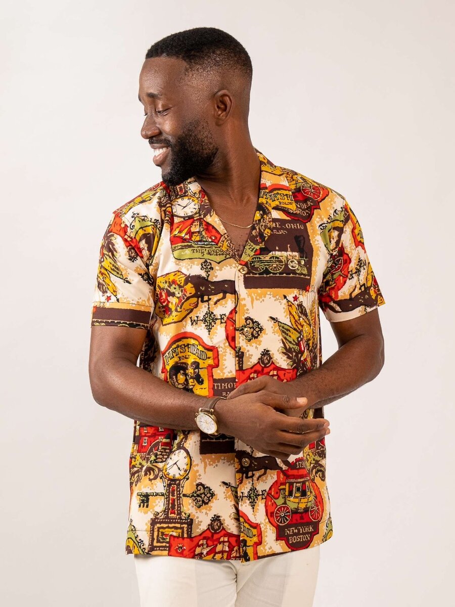 Mens Revere Print Shirt