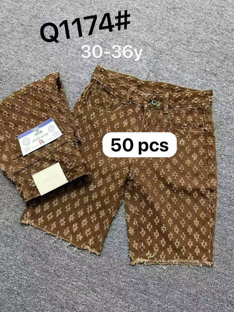 Shorts en denim imprimé pour hommes