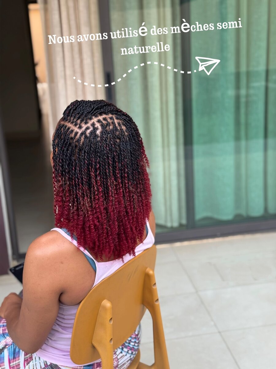 Extension cheveux bouclée bicolore