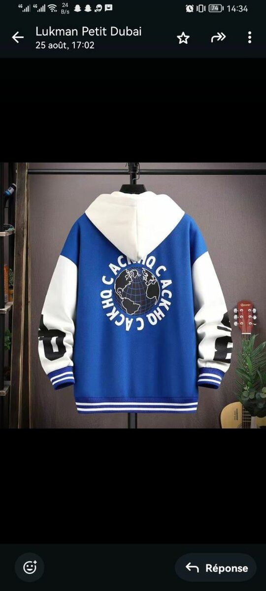 Veste Varsity Homme Moderne