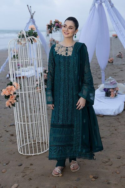 Chiffon dress unstitch 3 pc