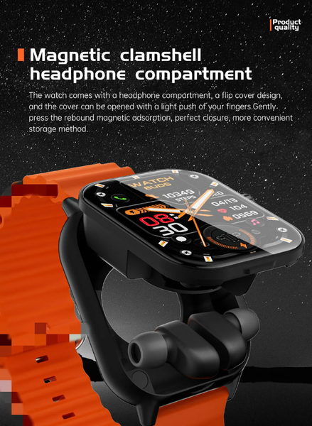 Montre intelligente avec écouteurs magnétiques