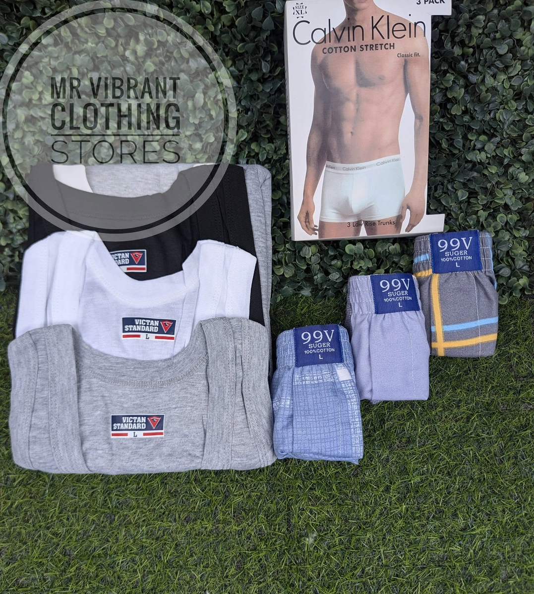 Combo of 3 set of Vests and 3 set of boxers 