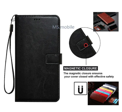 infinix smart 4 Case, Premium PU Leather Magnetic Shockproof Book Stand Folio Flip Wallet Case Cover with Card Holder
