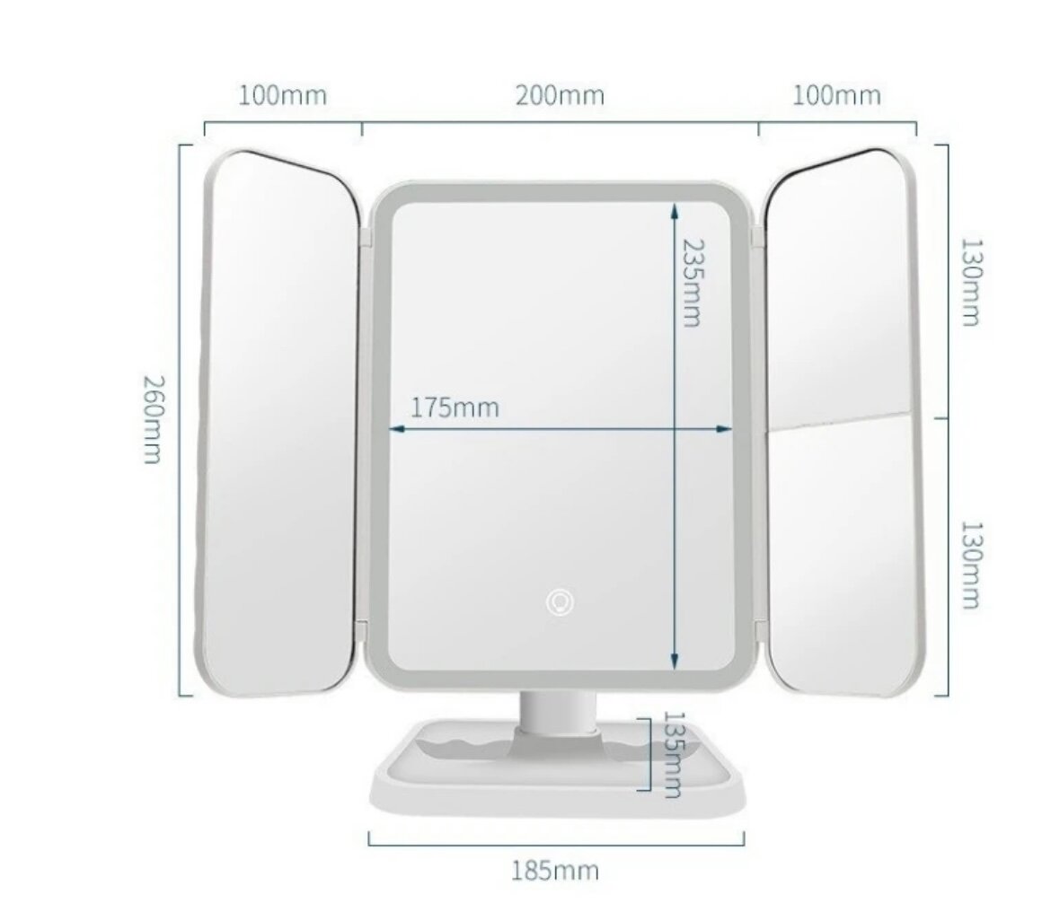 Miroir LED de maquillage