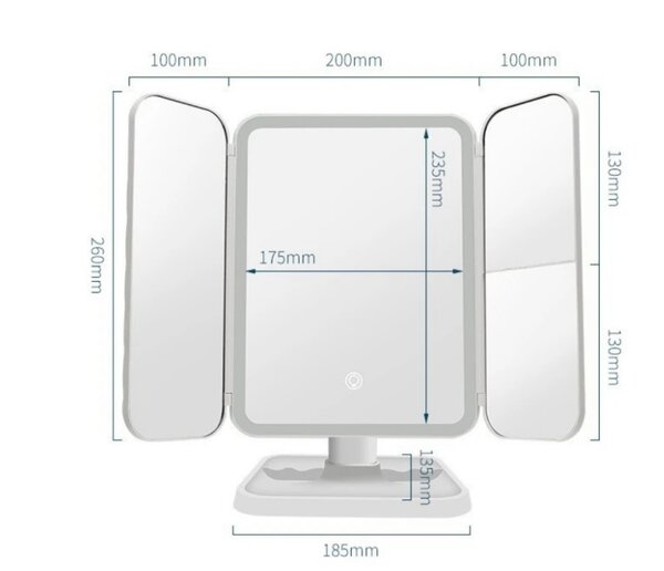 Miroir LED de maquillage