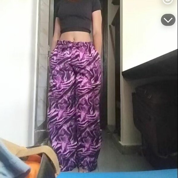 Pantalon ample violet femme