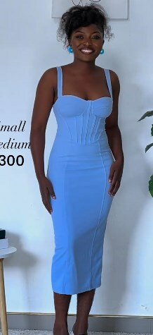 Fitted dress, sky blue
