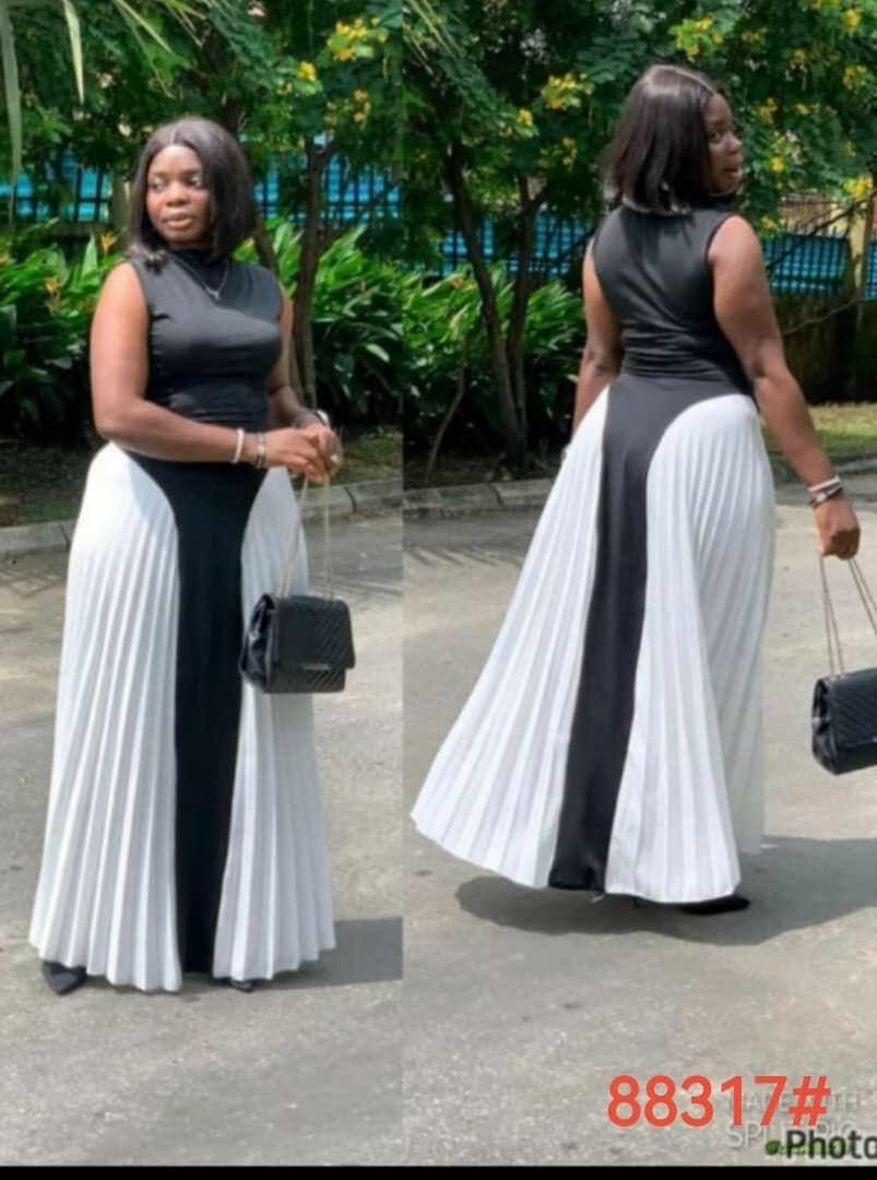 Robe longue élégante monochrome