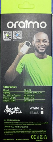 Oraimo 20000 powerbank origina