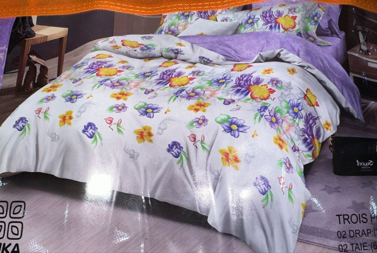 Parure de lit florale en coton