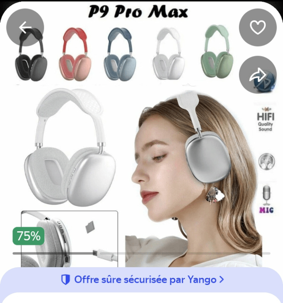 Casque Bluetooth P9 Pro Max