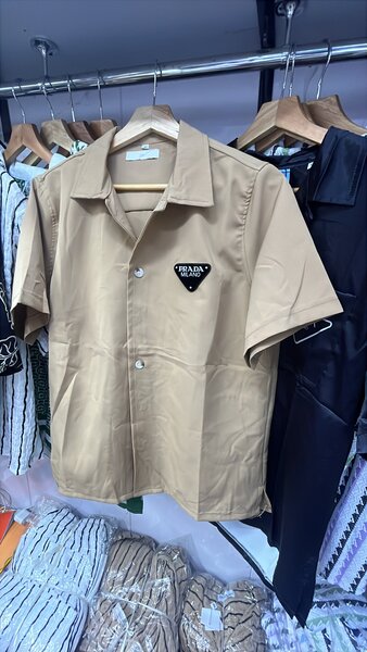 Chemise en Coton Beige Classique