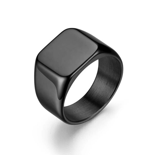 Bague Homme Noire Élégante