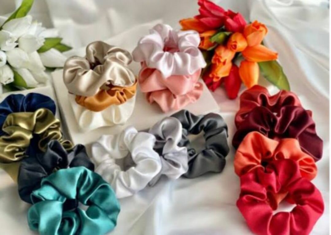 scrunches for girls high quality silk Pack of 5