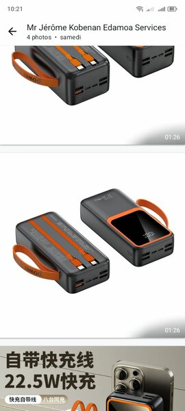 Batterie Externe 22.5W Rapide