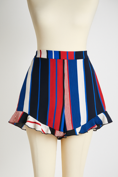 Short rayé coloré femme