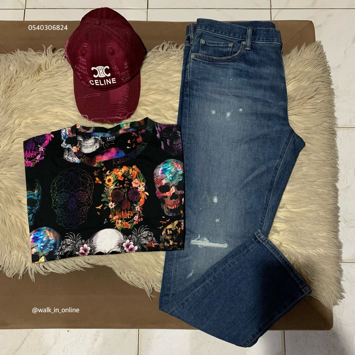 Jeans trouser,one t-shirt and a cap