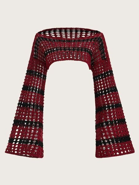 Boléro crochet en maille ajourée