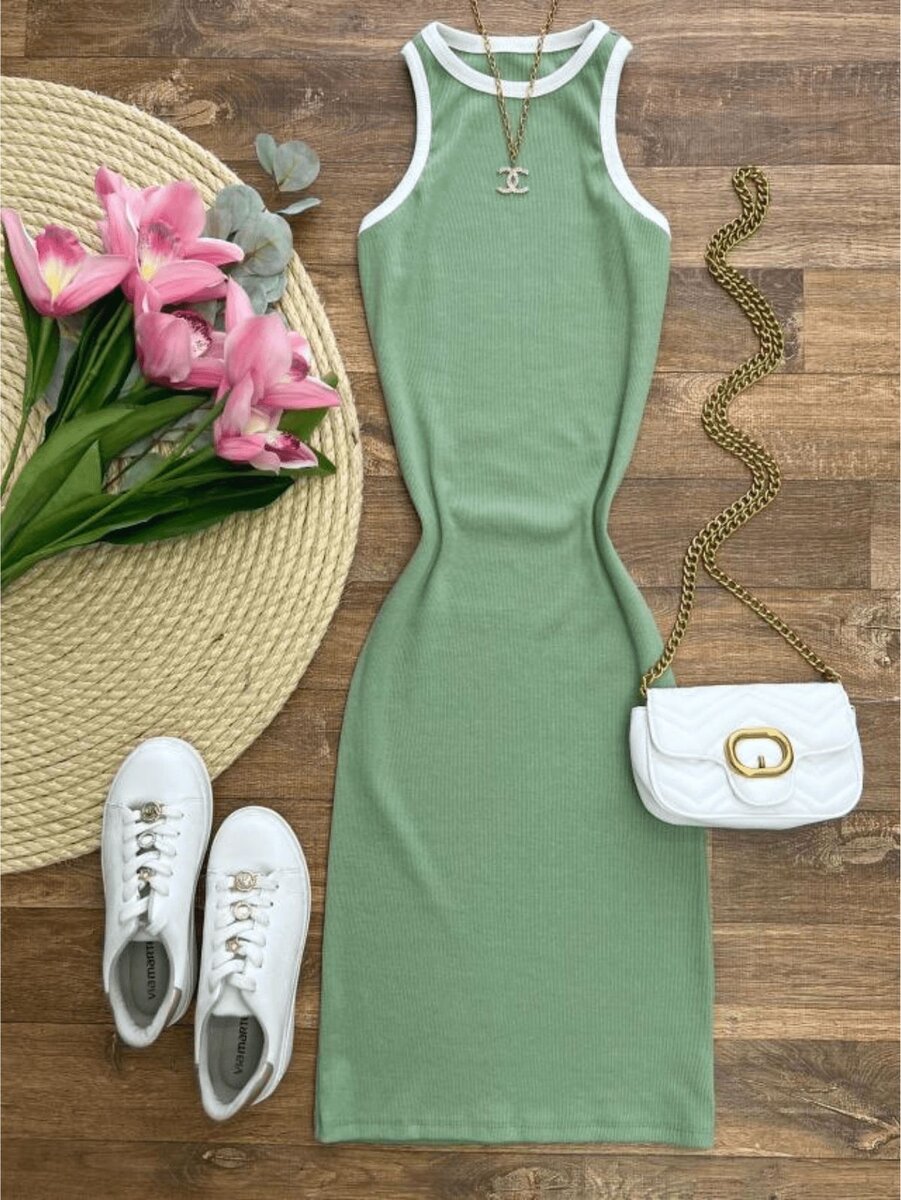 Robe décontractée verte