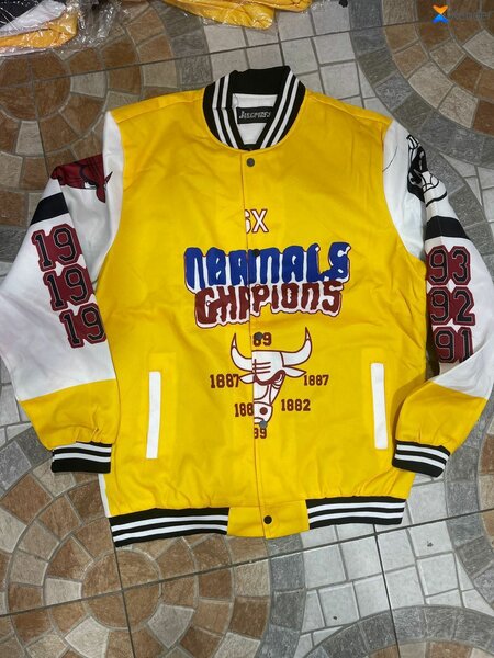 Veste Letterman Jaune Vintage
