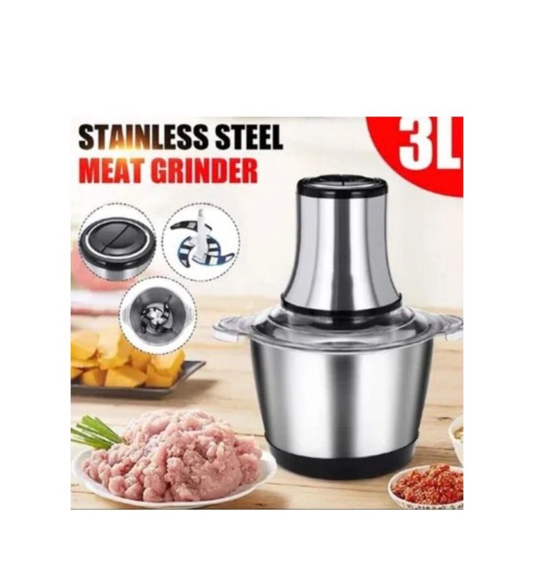 Hachoir Électrique 3L Inox