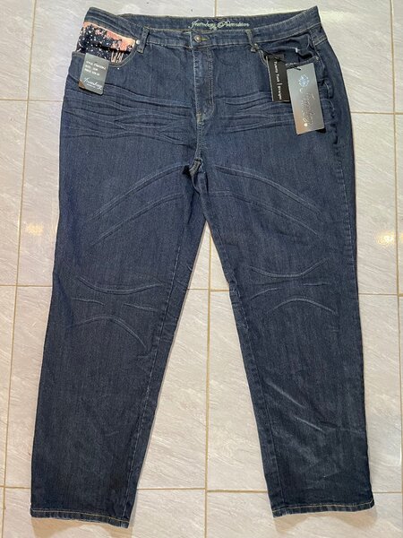 Dark wash denim jeans