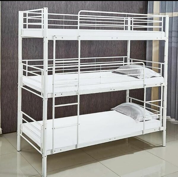 Lit superposé en métal blanc