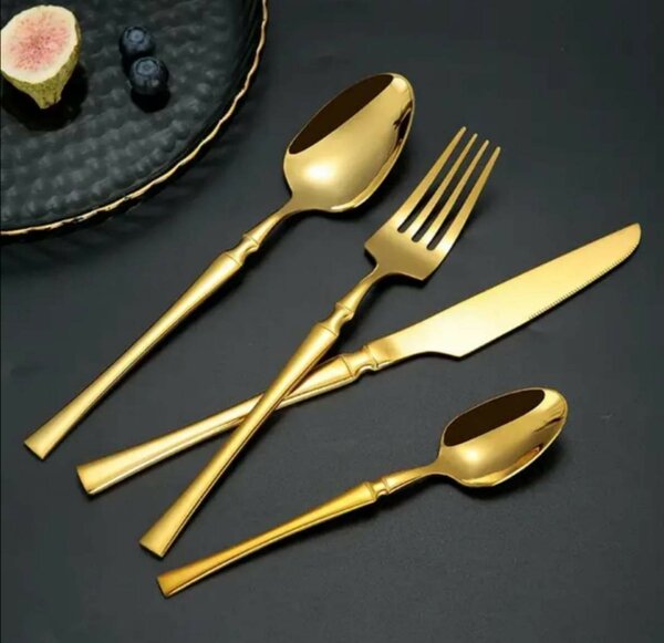 Couverts en acier inoxydable doré lot de 24