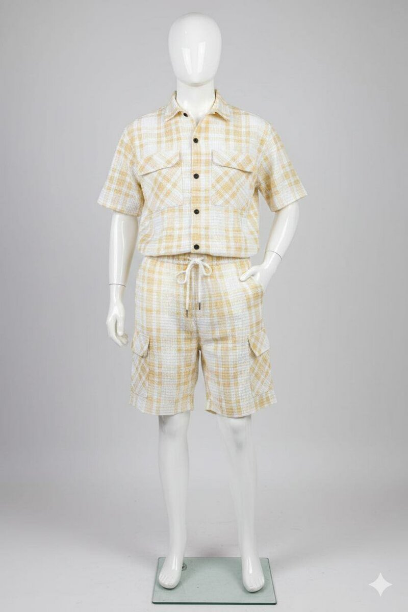 Ensemble Chemise et Short à Carreaux