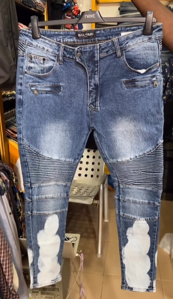 Biker Tattered Stretch Jeans