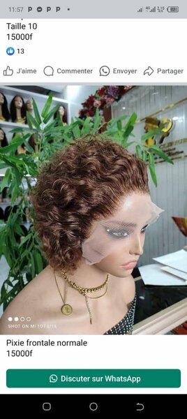 Perruque Pixie Frontal Curly