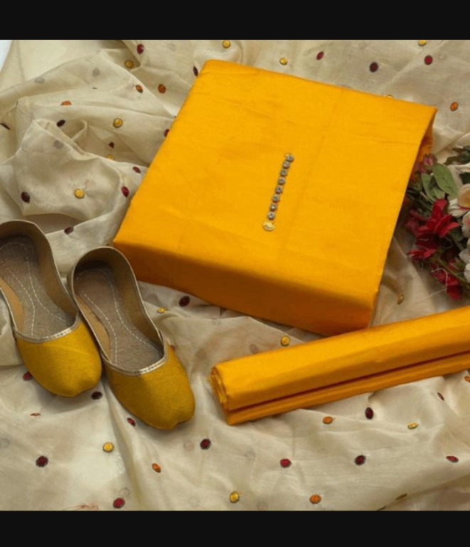 Women unstitched katan silk suit