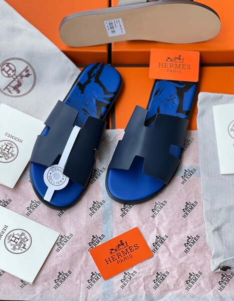Hermes leather slides
