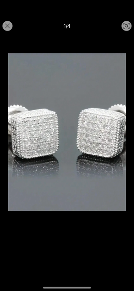 Boucles d'oreilles en argent brillantes