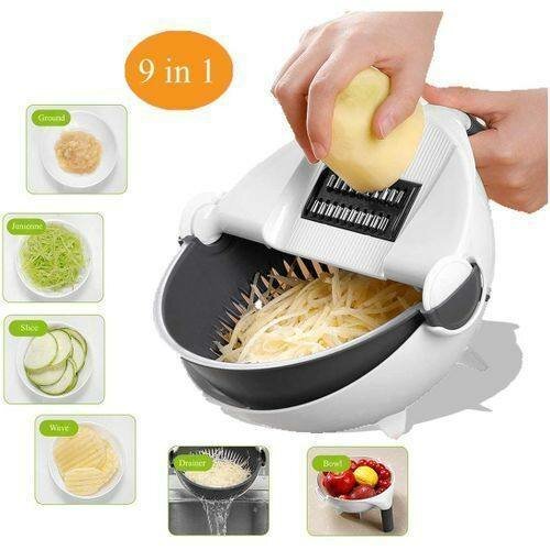 9-in-1 Vegetable Cutter Slicer - White/Grey