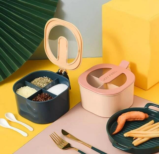 4 in 1 Partition Kitchen Seasoning Spice Box
