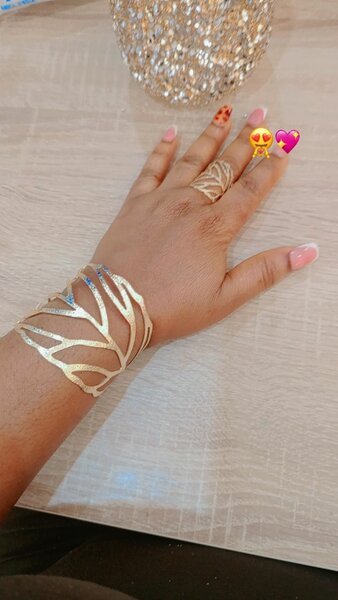 Bracelet manchette doré