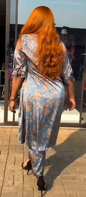 Women's set of long tunic and trousers with print